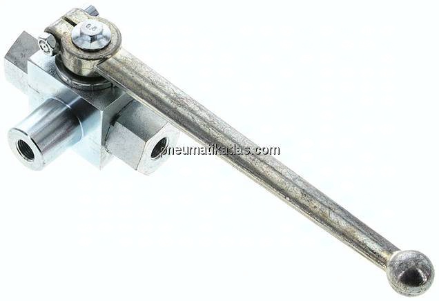 Hochdruck-3-Wege Kugelhahn, T-Bohrung, G 1/8", 0 - 500bar