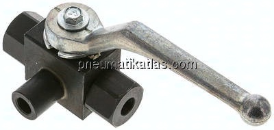 Hochdruck-3-Wege Kugelhahn, T-Bohrung, G 1/8", 0 - 400bar