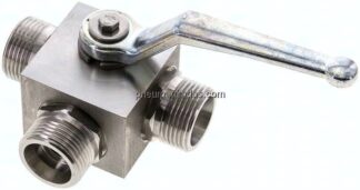 ES-Hochdruck-3-Wege Kugelhahn, L-Bohrung, 20 S (M30x2), 0 - 400bar
