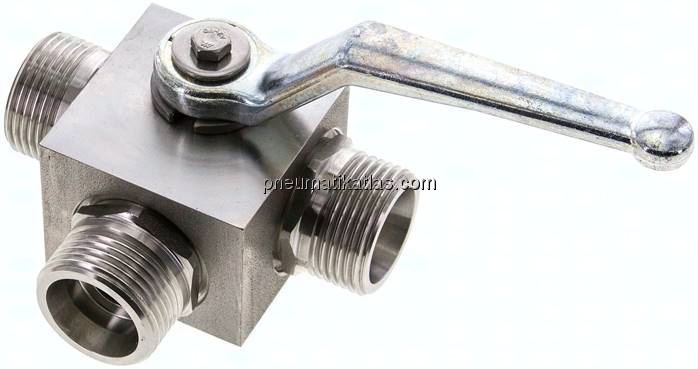 ES-Hochdruck-3-Wege Kugelhahn, L-Bohrung, 20 S (M30x2), 0 - 400bar