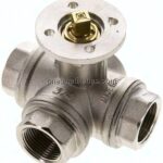 3-Wege-Kugelhahn, Direktmontageflansch G 3/4", L-Bohrung