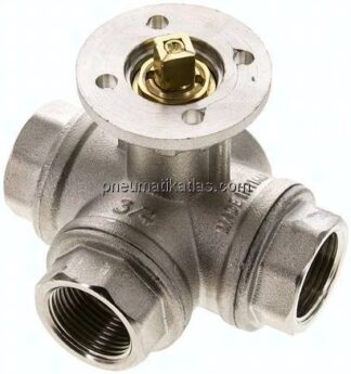 3-Wege-Kugelhahn, Direktmontageflansch G 3/4", L-Bohrung