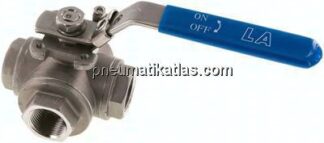 3-Wege Kugelhahn, Edelstahl, T-Bohrung, G 3/4", PN 63