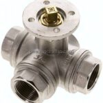 3-Wege-Kugelhahn, Direktmontageflansch G 3/4", T-Bohrung