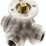 3-Wege-Kugelhahn, Direktmontageflansch G 3/8", L-Bohrung
