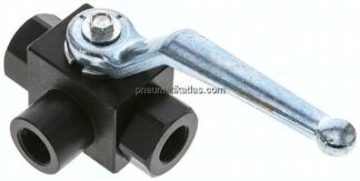 Hochdruck-3-Wege Kugelhahn, L-Bohrung, G 3/8", 0 - 400bar