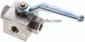 ES-Hochdruck-3-Wege Kugelhahn, L-Bohrung, G 3/8", 0 - 400bar