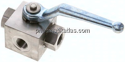 ES-Hochdruck-3-Wege Kugelhahn, L-Bohrung, G 3/8", 0 - 400bar
