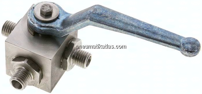 ES-Hochdruck-3-Wege Kugelhahn, T-Bohrung, 6 L (M12x1,5), 0 - 315bar