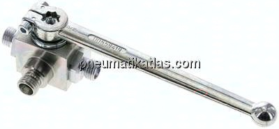 Hochdruck-3-Wege Kugelhahn, L-Bohrung, 8 L (M14x1,5), 0 - 315bar