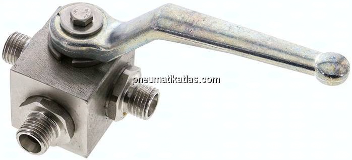 ES-Hochdruck-3-Wege Kugelhahn, L-Bohrung, 8 L (M14x1,5), 0 - 315bar