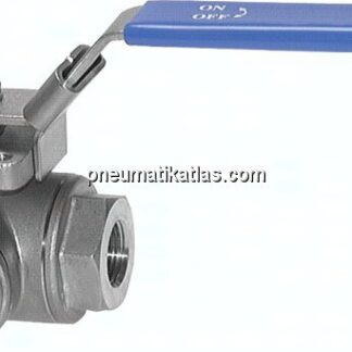 3-Wege Kugelhahn, Edelstahl, L-Bohrung, G 1-1/4", 0 - 63bar