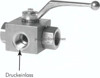 ES-Hochdruck-3-Wege Kugelhahn, L-Bohrung, G 3/4", 0 - 320bar