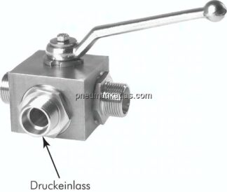 ES-Hochdruck-3-Wege Kugelhahn, L-Bohrung, 22 L (M30x2), 0 - 160bar