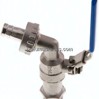 Edelstahl-Kugelauslaufhahn G 1/2"-13 (1/2")mm, PN 16
