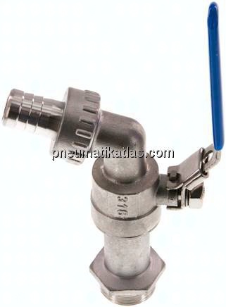 Edelstahl-Kugelauslaufhahn G 3/4"-16 (5/8")mm, PN 16