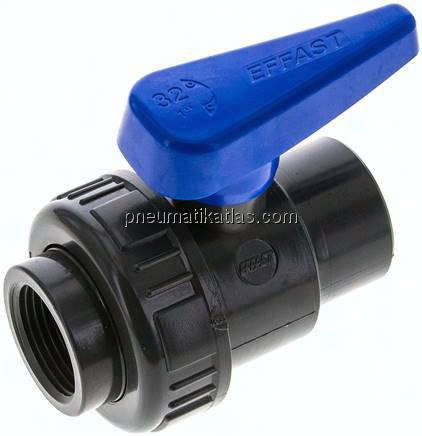 Einring-Kugelhahn, PVC-U / EPDM, Rp 1" (Wasserausf.)