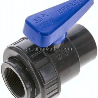 Einring-Kugelhahn, PVC-U / EPDM, Rp 1-1/2" (Wasserausf.)
