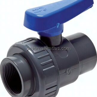 Einring-Kugelhahn, PVC-U / EPDM, Rp 2-1/2" (Wasserausf.)