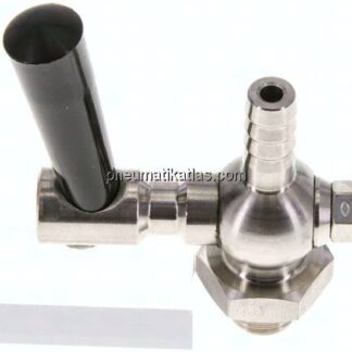Edelstahl-Schlauchhahn G 1/4"-9 (3/8")mm, PN 6