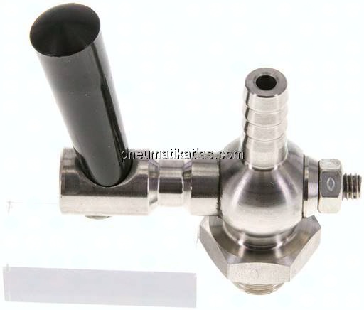 Edelstahl-Schlauchhahn G 1/4"-9 (3/8")mm, PN 6