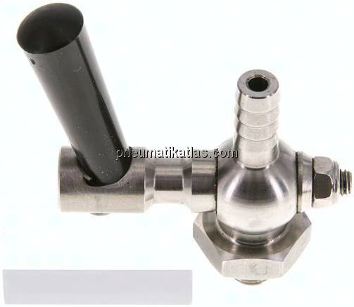 Edelstahl-Schlauchhahn G 1/8"-9 (3/8")mm, PN 6
