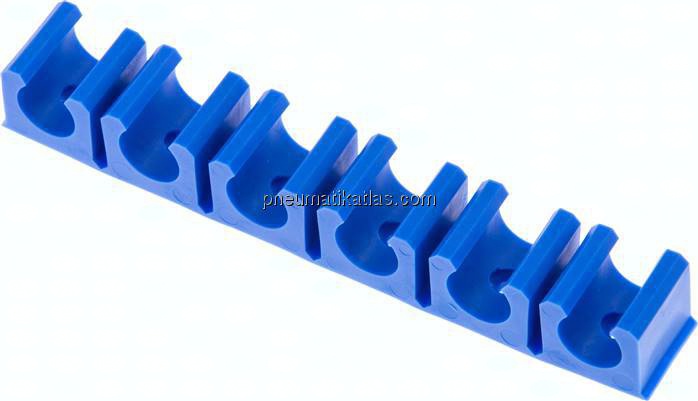 Schlauchklemmleiste, blau 6-fach für 11,6mm Schlauch