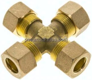 Kreuz-Klemmringverschraubung 14 (M20x1,5)mm, Messing