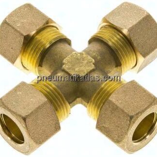 Kreuz-Klemmringverschraubung 14 (M20x1,5)mm, Messing