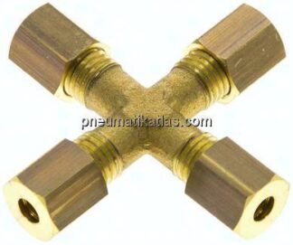Kreuz-Klemmringverschraubung 4 (M8x1)mm, Messing
