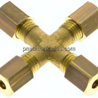 Kreuz-Klemmringverschraubung 4 (M8x1)mm, Messing