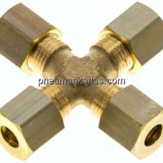 Kreuz-Klemmringverschraubung 6 (M10x1)mm, Messing