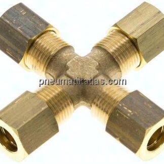 Kreuz-Klemmringverschraubung 8 (M12x1)mm, Messing