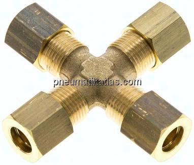 Kreuz-Klemmringverschraubung 8 (M12x1)mm, Messing