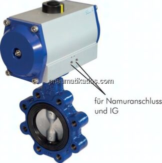 Pneum. Klappe DN50-PN25 (DIN/EN) GGG40/Edelstahl/EPDM