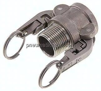 Sicherheits-Kamlock-Kupplung (B) R 1"(AG), Edelstahl (1.4408)