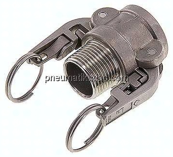 Sicherheits-Kamlock-Kupplung (B) R 1"(AG), Edelstahl (1.4408)