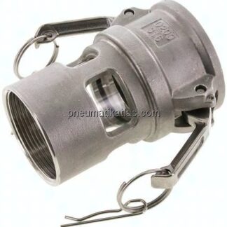 DIN/EN-Kamlock-Kupplung mit Sichtglas (D/DF) G 2"(IG), Edelstahl (1.4408)