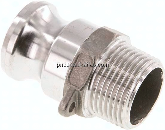 Kamlock-Stecker (F) R 1"(AG), Edelstahl (1.4408)