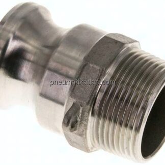 Kamlock-Stecker (F) NPT 1-1/4"(AG), Edelstahl (1.4408)