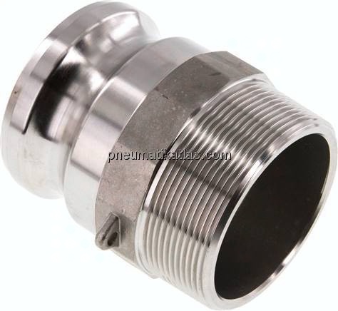 Kamlock-Stecker (F) R 2-1/2"(AG), Edelstahl (1.4408)