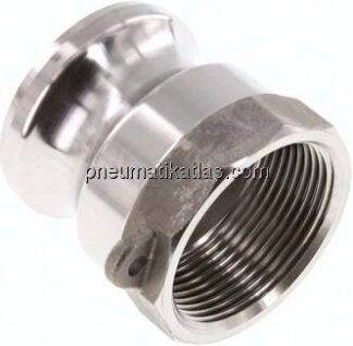 Kamlock-Stecker (A) Rp 1-1/2"(IG), Edelstahl (1.4408)