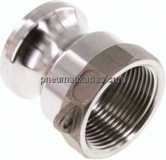 Kamlock-Stecker (A) Rp 1-1/4"(IG), Edelstahl (1.4408)
