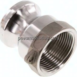Kamlock-Stecker (A) Rp 1-1/4"(IG), Edelstahl (1.4408)
