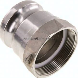 DIN/EN-Kamlock-Stecker (A/AF) G 2-1/2"(IG), Edelstahl (1.4408)