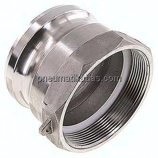 DIN/EN-Kamlock-Stecker (A/AF) G 3"(IG), Edelstahl (1.4408)