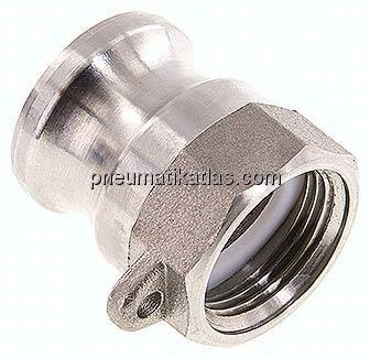 DIN/EN-Kamlock-Stecker (A/AF) G 3/4"(IG), Edelstahl (1.4408)