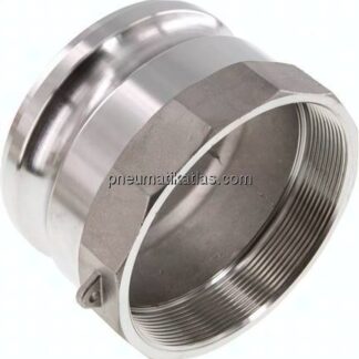 Kamlock-Stecker (A) Rp 4"(IG), Edelstahl (1.4408)