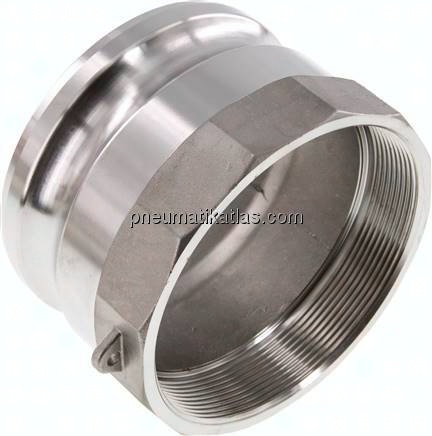 Kamlock-Stecker (A) Rp 4"(IG), Edelstahl (1.4408)