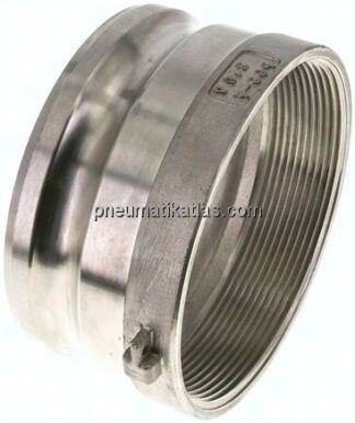 Kamlock-Stecker (A) NPT 5"(IG), Edelstahl (1.4408)